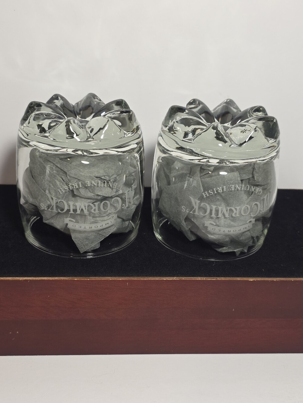 Set of 2 Vintage McCormick's Imported Irish Whiskey Rocks Glasses Bubble Base - Picture 5 of 9